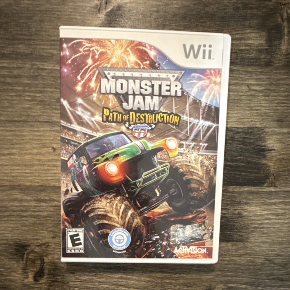 Monster Jam Path of Destruction Nintendo Wii Game w/Manual E 2010 NTSC-U/C